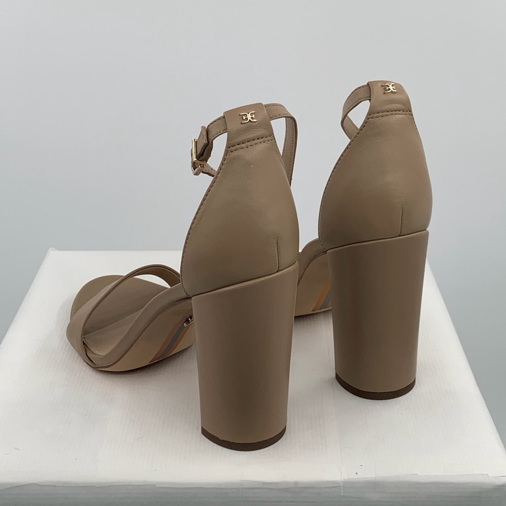 NWT NIB Sam Edelman Yaro Women’s Tan Ankle Strap Block Heels Sandals - Picture 6 of 12